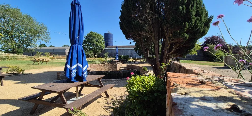 The beer garden at The Black Lion